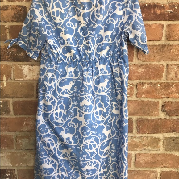 Lilly Pulitzer Blue and White monkey print dress size 8 - Picture 3 of 3